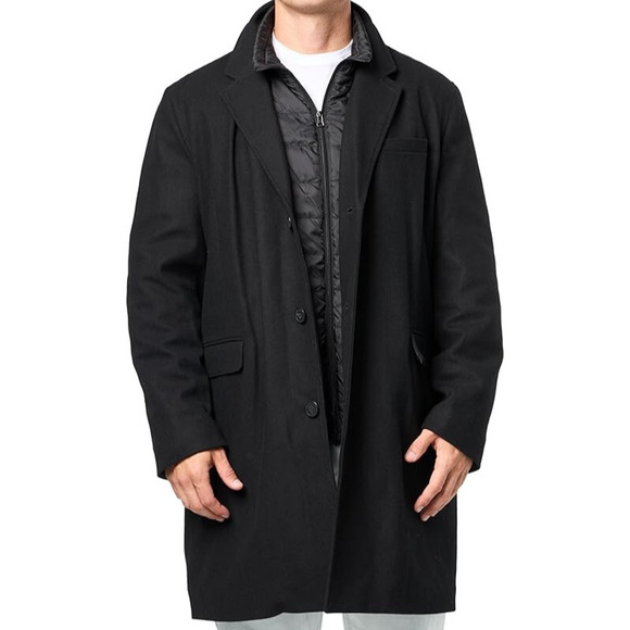 Andrew Marc Sheffield Slim Fit Over Coat(Size M)Men's Single Breasted Jacket NEW - Picture 1 of 6